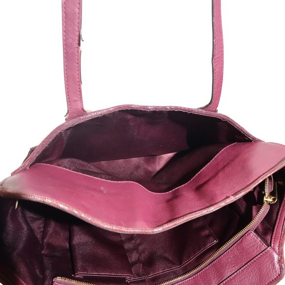 VTG Coach Taylor Leather Carry All Satchel Burgundy Gold No. 13820--F23905 EUC - Picture 7 of 12